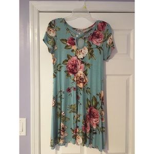 Boutique floral t-shirt swing dress